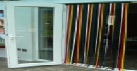 Strip flyscreen in high quality material coffe and cream multicolour,various colours made in Britain