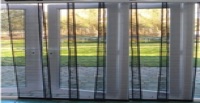 white and charcoal panel screens for french and patio doors