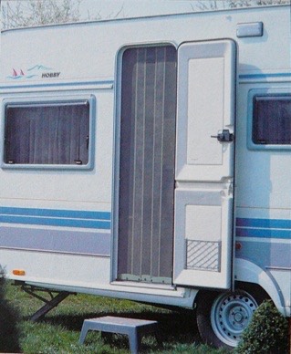 Flyscreen Caravan Door outside