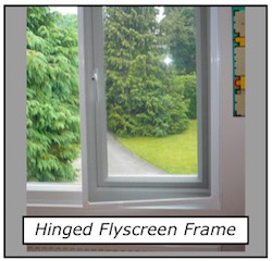 Flyscreen hinged frame