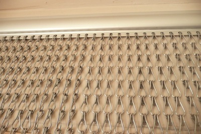 Chain fly screen door, silver grey