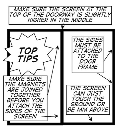 Flyscreen magnetic self closing instructions fit it perfectly every time