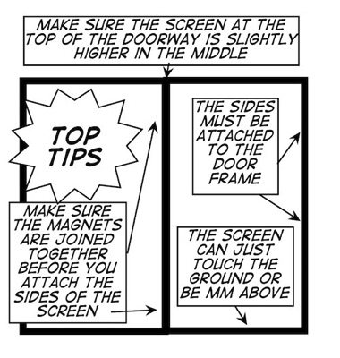 Magnetic flyscreen instruction so that it automatically shuts