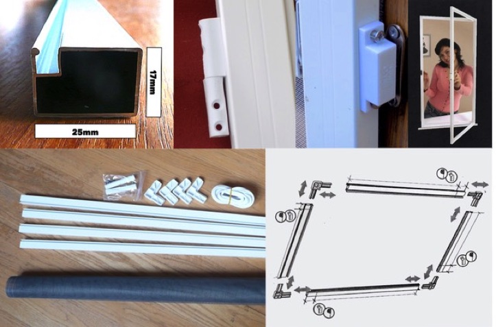 flyscreen frame with split hinge aluminium