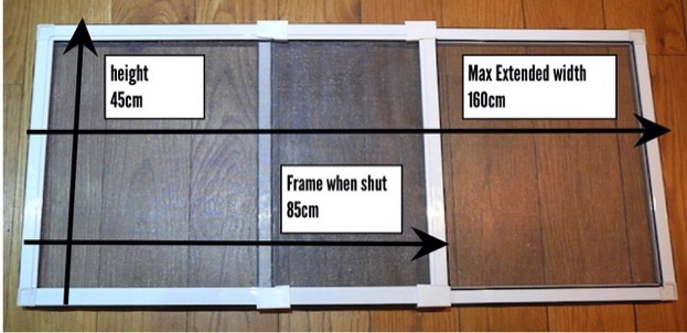 sash flyscreen in white aluminium and fibreglass sizes